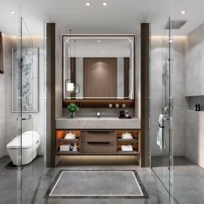 现代酒店卫生间3D模型下载